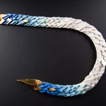 Colier albastru cobalt SNAKE-bijuterie-raluca-buzura